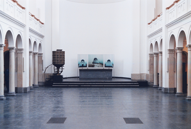 Installation view "trivialitas aeterna", 1998, Duratrans on Acrylic, 120 x 100 cm, 120 x 300 cm, 120 x 100 cm